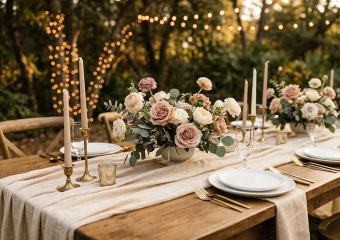Mesa de casamento linda dentro do orçamento